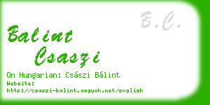 balint csaszi business card